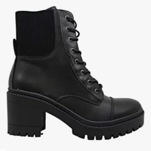 Rock & Candy by Zigi 10 M Helia Boot Black Faux Leather Chunky Heel New - Picture 1 of 14